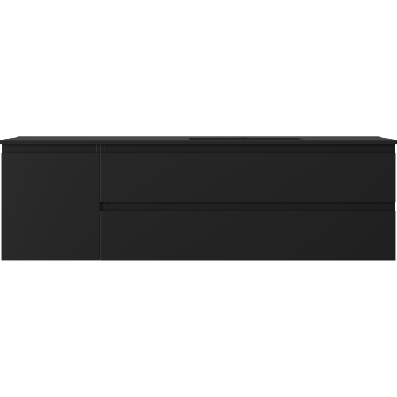 Mexen Orio kúpeľňová skrinka 160 cm s umývadlom Otis pravým, 2S, 1D, čierna matná - 91A13-16047-3-BBFFF71-W18P71