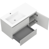 Mexen Rivel kúpeľňová skrinka 90 cm s umývadlom Otis ľavou, 2S, 1D, ryhovaná, sivá matná/biela matná