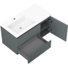 Mexen Rivel kúpeľňová skrinka 90 cm s umývadlom Otis ľavá, 2S, 1D, ryhovaná, grafit mat/biela mat - 91A23-09047-3-BBFFF66-W18L01