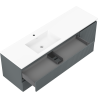 Mexen Rivel kúpeľňová skrinka 160 cm s umývadlom Otis ľavým, 2S, 1D, ryhovaná, grafit/biela mat - 91A23-16047-3-BBFFF66-W18L01