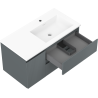 Mexen Rivel kúpeľňová skrinka 90 cm s umývadlom Otis pravá, 2S, 1D, ryhovaná, grafit/biela matná - 91A23-09047-3-BBFFF66-W18P01