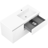 Mexen Rivel kúpeľňová skrinka 100 cm s umývadlom Otis pravá, 2S, 1D, ryhovaná, biela matná - 91A23-10047-3-BBFFF01-W18P01