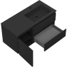 Mexen Rivel kúpeľňová skrinka 100 cm s umývadlom Otis pravá, 2S, 1D, ryhovaná, čierna matná