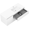 Mexen Rivel kúpeľňová skrinka 120 cm s umývadlom Otis pravá, 2S, 1D, ryhovaná, biela matná - 91A23-12047-3-BBFFF01-W18P01