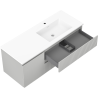 Mexen Rivel kúpeľňová skrinka 120 cm s umývadlom Otis pravá, 2S, 1D, ryhovaná, sivá/biela mat - 91A23-12047-3-BBFFF62-W18P01
