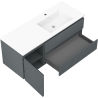 Mexen Rivel kúpeľňová skrinka 120 cm s umývadlom Otis pravým, 2S, 1D, drážkovaná, grafitová/biela matná