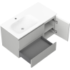 Mexen Orio kúpeľňová skrinka 90 cm s umývadlom Vela ľavým, 2S, 1D, sivá matná/biela matná - 91A13-09047-3-BBFFF62-W23L01