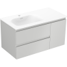 Mexen Orio kúpeľňová skrinka 90 cm s umývadlom Vela ľavým, 2S, 1D, sivá matná/biela matná - 91A13-09047-3-BBFFF62-W23L01