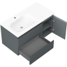 Mexen Orio kúpeľňová skrinka 90 cm s umývadlom Vela ľavým, 2S, 1D, grafit mat/biela mat - 91A13-09047-3-BBFFF66-W23L01