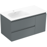 Mexen Orio kúpeľňová skrinka 90 cm s umývadlom Vela ľavým, 2S, 1D, grafit mat/biela mat - 91A13-09047-3-BBFFF66-W23L01