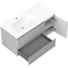 Mexen Orio kúpeľňová skrinka 100 cm s umývadlom Vela ľavá, 2S, 1D, sivá mat/biela mat - 91A13-10047-3-BBFFF62-W23L01