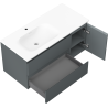 Mexen Orio kúpeľňová skrinka 100 cm s umývadlom Vela ľavou, 2S, 1D, grafitová matná/biela matná