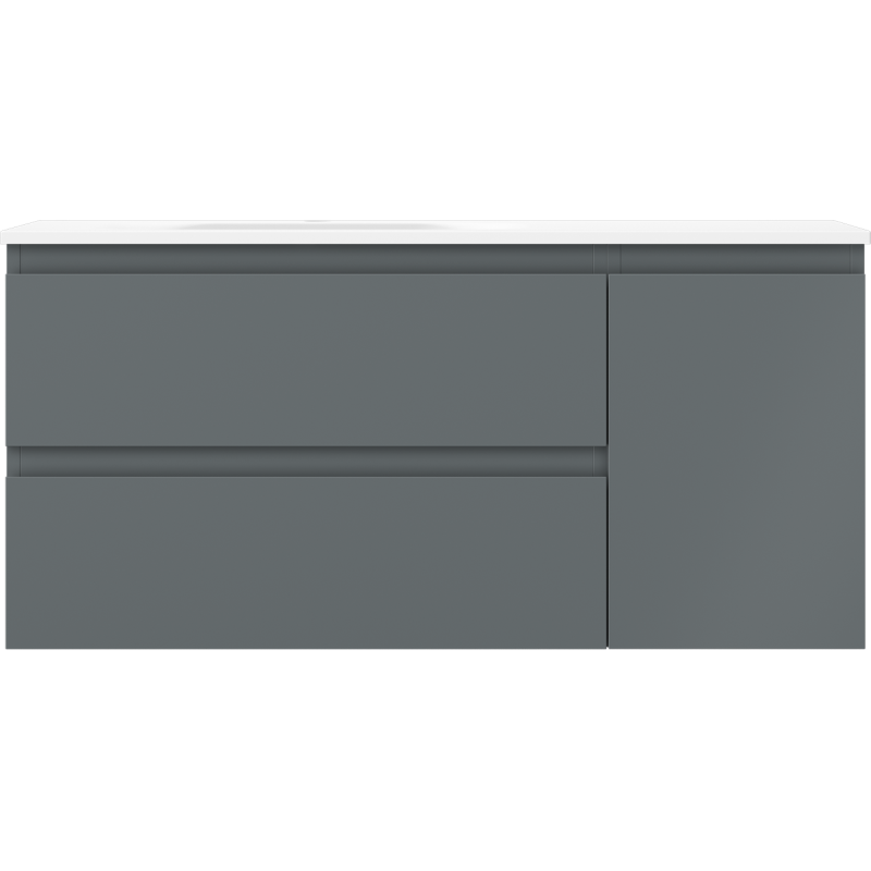 Mexen Orio kúpeľňová skrinka 100 cm s umývadlom Vela ľavou, 2S, 1D, grafitová matná/biela matná