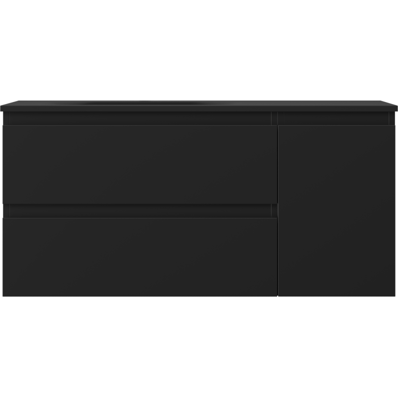 Mexen Orio kúpeľňová skrinka 100 cm s umývadlom Vela ľavou, 2S, 1D, čierna matná - 91A13-10047-3-BBFFF71-W23L71