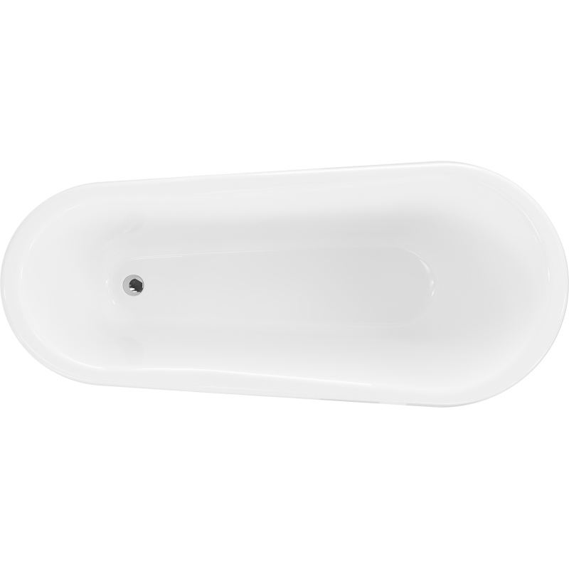 Mexen Retro voľne stojaca vaňa 170 x 75 cm, biela/čierna, nohy chróm - 53251707575-00