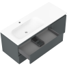 Mexen Orio kúpeľňová skrinka 120 cm s umývadlom Vela ľavá, 2S, 1D, grafit mat/biela mat - 91A13-12047-3-BBFFF66-W23L01
