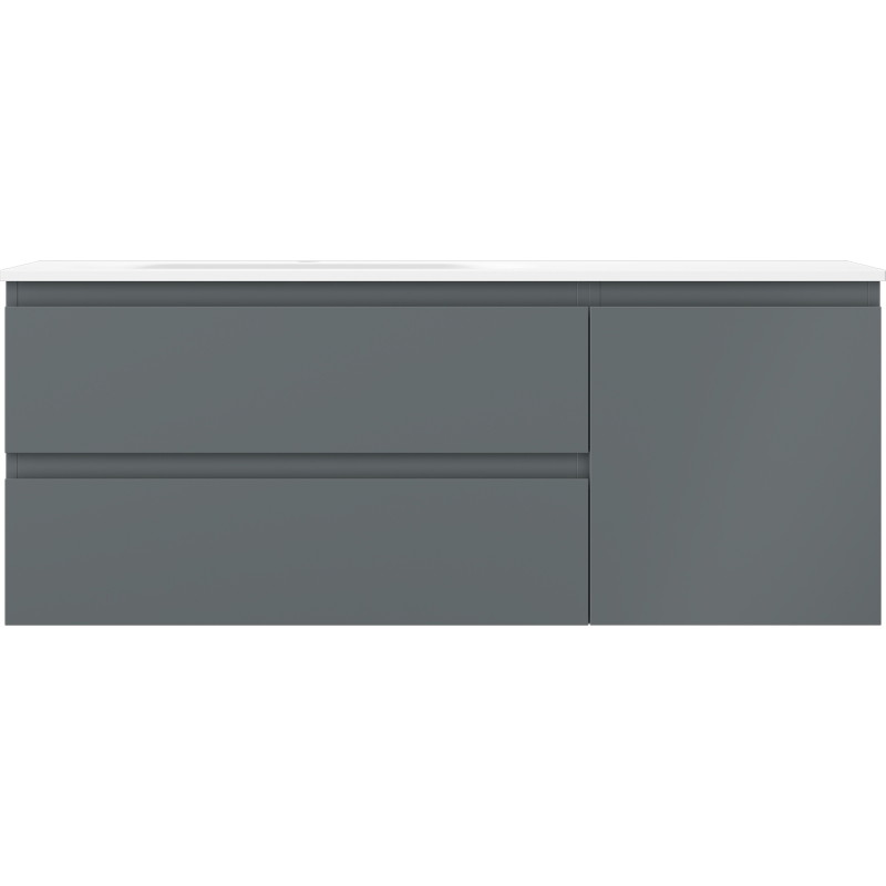 Mexen Orio kúpeľňová skrinka 120 cm s umývadlom Vela ľavou, 2S, 1D, grafit mat/biela mat - 91A13-12047-3-BBFFF66-W23L01