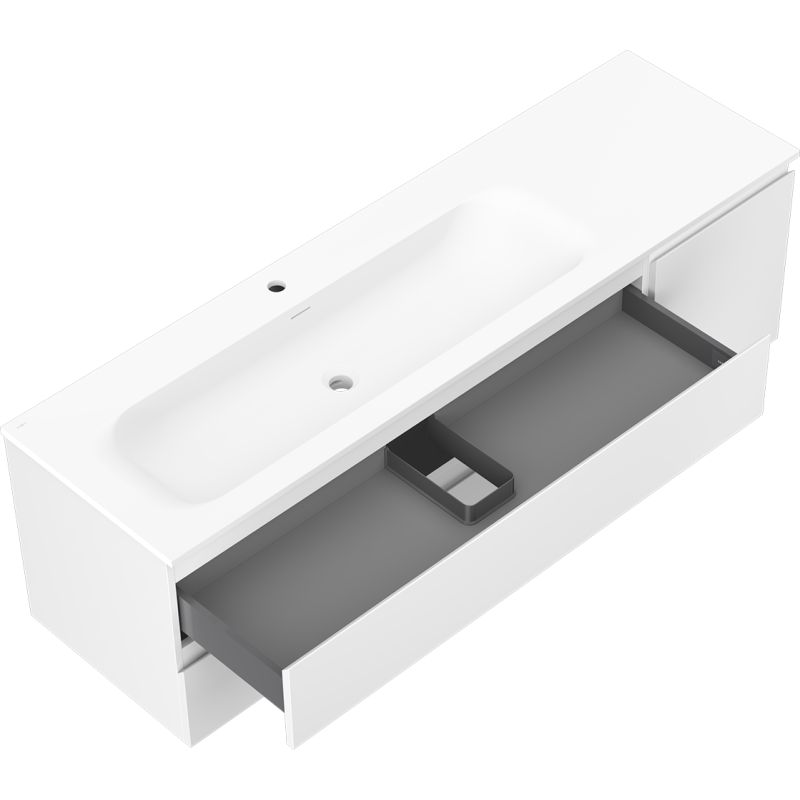 Mexen Orio kúpeľňová skrinka 160 cm s umývadlom Vela ľavá, 2S, 1D, biela matná - 91A13-16047-3-BBFFFF01-W23L01