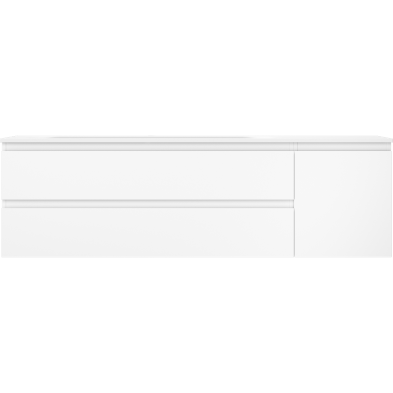 Mexen Orio kúpeľňová skrinka 160 cm s umývadlom Vela ľavá, 2S, 1D, biela matná - 91A13-16047-3-BBFFFF01-W23L01