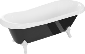 Mexen Retro voľne stojaca vaňa 170 x 75 cm, biela/čierna, nohy biele - 53251707575-20