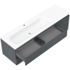 Mexen Orio kúpeľňová skrinka 160 cm s umývadlom Vela ľavá, 2S, 1D, grafit mat/biela mat - 91A13-16047-3-BBFFF66-W23L01
