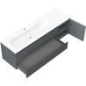 Mexen Orio kúpeľňová skrinka 160 cm s umývadlom Vela ľavá, 2S, 1D, grafit mat/biela mat - 91A13-16047-3-BBFFF66-W23L01