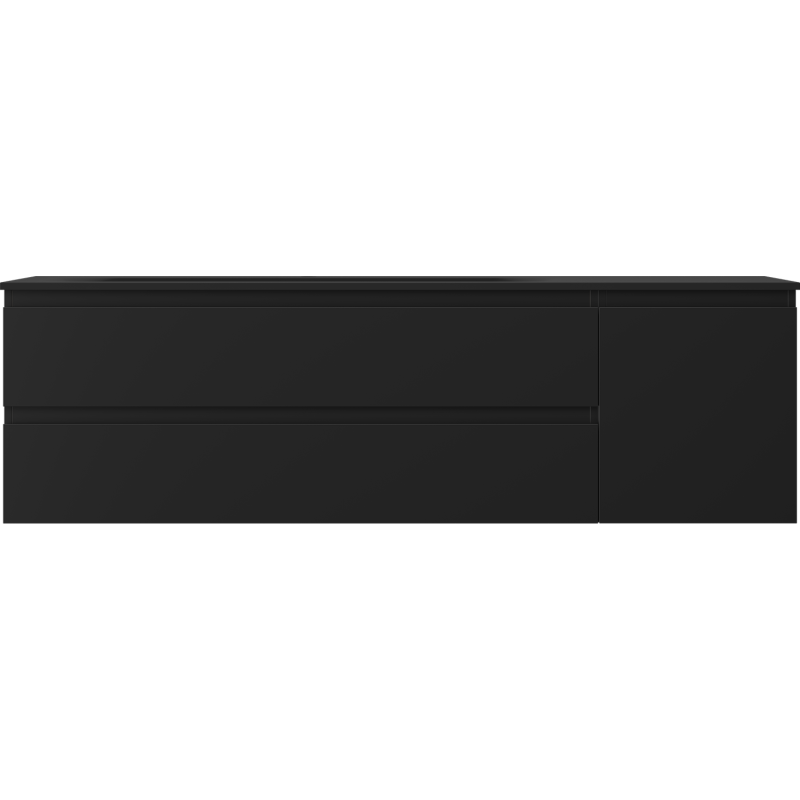 Mexen Orio kúpeľňová skrinka 160 cm s umývadlom Vela ľavým, 2S, 1D, čierna mat - 91A13-16047-3-BBFFF71-W23L71