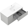 Mexen Orio kúpeľňová skrinka 90 cm s umývadlom Vela vpravo, 2S, 1D, šedá matná/biela matná - 91A13-09047-3-BBFFF62-W23P01