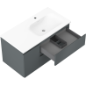 Mexen Orio kúpeľňová skrinka 90 cm s umývadlom Vela pravá, 2S, 1D, grafit mat/biela mat - 91A13-09047-3-BBFFF66-W23P01