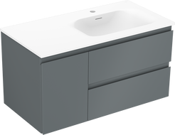Mexen Orio kúpeľňová skrinka 90 cm s umývadlom Vela pravá, 2S, 1D, grafit mat/biela mat - 91A13-09047-3-BBFFF66-W23P01