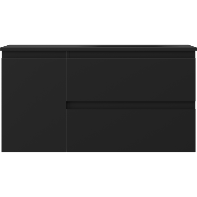 Mexen Orio kúpeľňová skrinka 90 cm s pravým umývadlom Vela, 2S, 1D, čierna matná - 91A13-09047-3-BBFFF71-W23P71