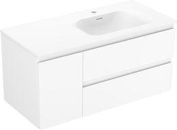 Mexen Orio kúpeľňová skrinka 100 cm s umývadlom Vela pravá, 2S, 1D, biela mat - 91A13-10047-3-BBFFFF01-W23P01