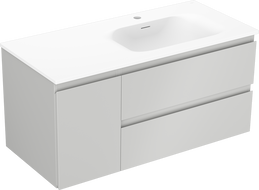 Mexen Orio kúpeľňová skrinka 100 cm s umývadlom Vela pravé, 2S, 1D, šedá matná/biela matná