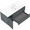 Mexen Orio kúpeľňová skrinka 100 cm s umývadlom Vela pravá, 2S, 1D, grafitová matná/biela matná