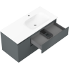 Mexen Orio kúpeľňová skrinka 100 cm s umývadlom Vela pravá, 2S, 1D, grafitová matná/biela matná