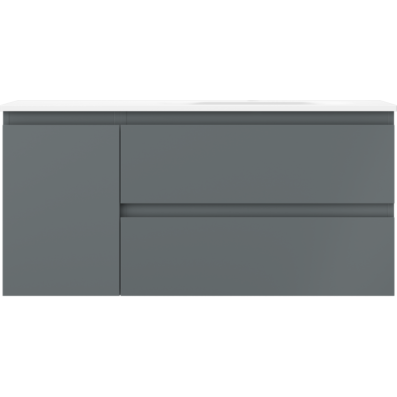 Mexen Orio kúpeľňová skrinka 100 cm s umývadlom Vela pravá, 2S, 1D, grafitová matná/biela matná