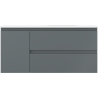 Mexen Orio kúpeľňová skrinka 100 cm s umývadlom Vela pravá, 2S, 1D, grafitová matná/biela matná