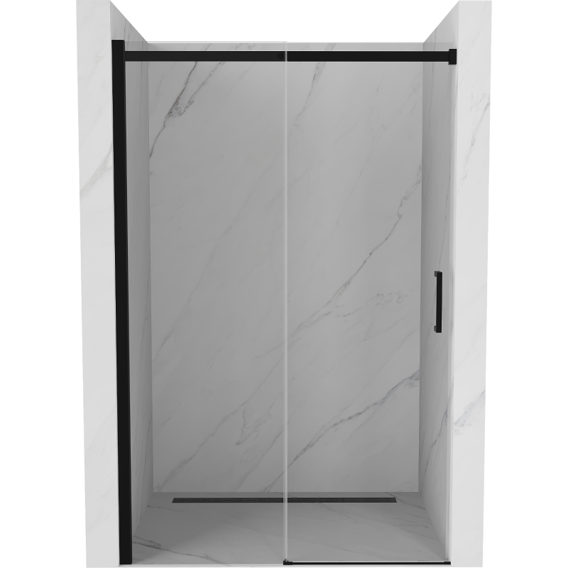 Mexen Omega posúvacie sprchové dvere 130 cm, transparentnéné, čierna - 825-130-000-70-00