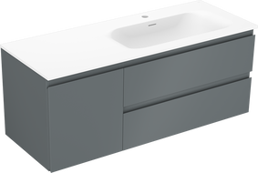Mexen Orio kúpeľňová skrinka 120 cm s umývadlom Vela pravým, 2S, 1D, grafit mat/biela mat - 91A13-12047-3-BBFFF66-W23P01
