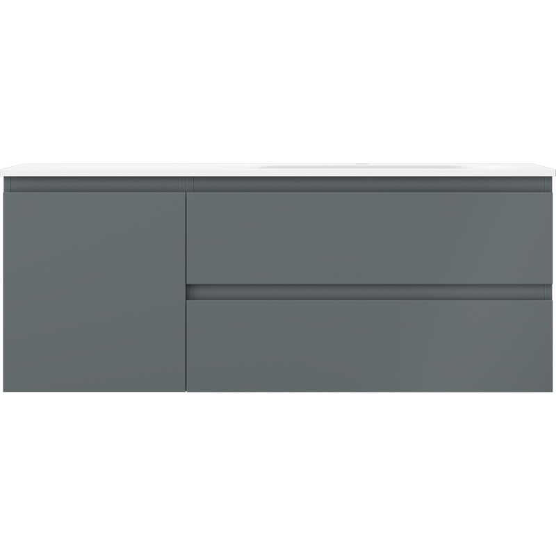 Mexen Orio kúpeľňová skrinka 120 cm s umývadlom Vela pravým, 2S, 1D, grafit mat/biela mat - 91A13-12047-3-BBFFF66-W23P01