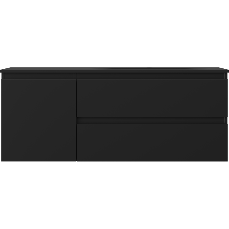 Mexen Orio kúpeľňová skrinka 120 cm s umývadlom Vela pravá, 2S, 1D, čierna matná - 91A13-12047-3-BBFFF71-W23P71