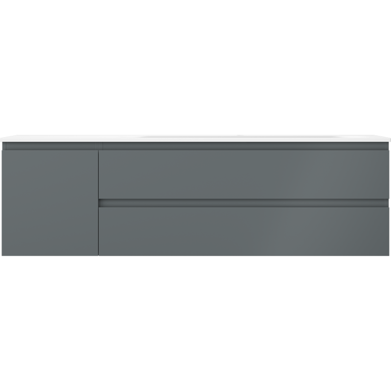 Mexen Orio kúpeľňová skrinka 160 cm s umývadlom Vela pravá, 2S, 1D, grafit mat/biela mat - 91A13-16047-3-BBFFF66-W23P01