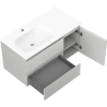 Mexen Rivel kúpeľňová skrinka 90 cm s umývadlom Vela ľavou, 2S, 1D, ryhovaná, sivá mat/biela mat - 91A23-09047-3-BBFFF62-W23L01