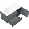 Mexen Rivel kúpeľňová skrinka 90 cm s umývadlom Vela ľavé, 2S, 1D, ryhovaná, grafit mat/biela mat - 91A23-09047-3-BBFFF66-W23L01