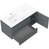 Mexen Rivel kúpeľňová skrinka 100 cm s umývadlom Vela ľavá, 2S, 1D, ryhovaná, grafit/biela matná - 91A23-10047-3-BBFFF66-W23L01