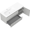 Mexen Rivel kúpeľňová skrinka 120 cm s umývadlom Vela ľavá, 2S, 1D, ryhovaná, sivá mat/biela mat