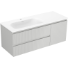 Mexen Rivel kúpeľňová skrinka 120 cm s umývadlom Vela ľavá, 2S, 1D, ryhovaná, sivá mat/biela mat