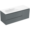 Mexen Rivel kúpeľňová skrinka 120 cm s umývadlom Vela ľavou, 2S, 1D, ryhovaná, grafit/biela matná - 91A23-12047-3-BBFFF66-W23L01