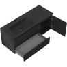 Mexen Rivel kúpeľňová skrinka 120 cm s umývadlom Vela ľavým, 2S, 1D, ryhovaná, čierna matná - 91A23-12047-3-BBFFF71-W23L71