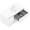 Mexen Rivel kúpeľňová skrinka 90 cm s umývadlom Vela pravým, 2S, 1D, ryhovaná, biela matná - 91A23-09047-3-BBFFF01-W23P01